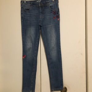 Girl’s 14 Cat and Jack Blue Butterfly/Flower Jeans